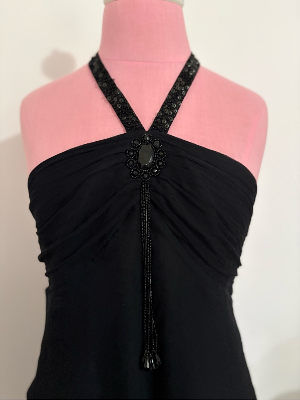 Spenser Jeremy Black Silk Halter Top